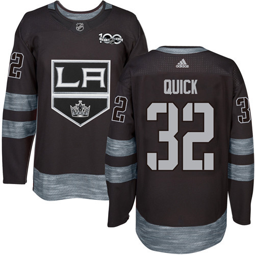 Adidas Kings #32 Jonathan Quick Black 1917-100th Anniversary Stitched NHL Jersey - Click Image to Close